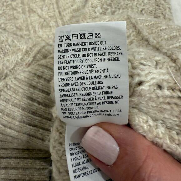 NWT American Eagle Outfitters Cable Knit Turtleneck Dress Beige Women's Size S - Picture 9 of 12
